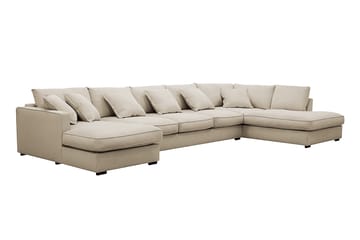 Rossita Lyx 6-sits Vänstervänd U-formad Extra djup Soffa med Divan och Schäslong i Manchester - Kräm - Products - Möbler - Soffa - U-soffa