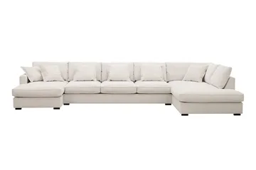 Rossita Lyx 6-sits Vänstervänd U-formad Extra djup Soffa med Divan och Schäslong i Manchester, Naturvit