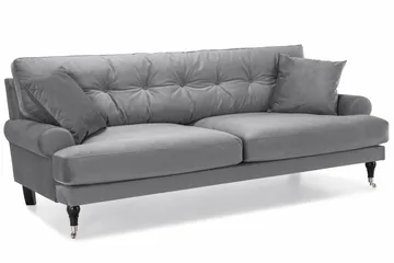 Andrew Soffgrupp 2+1 Sammet - Ljusgrå - Products - Möbler - Soffa - Soffgrupp - Howard soffgrupp