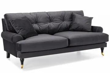 Andrew Soffgrupp 2+1 Sammet - Mörkgrå - Products - Möbler - Soffa - Soffgrupp - Howard soffgrupp