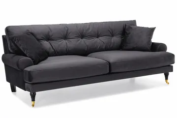 Andrew Soffgrupp 2+1 Sammet - Mörkgrå - Products - Möbler - Soffa - Soffgrupp - Howard soffgrupp