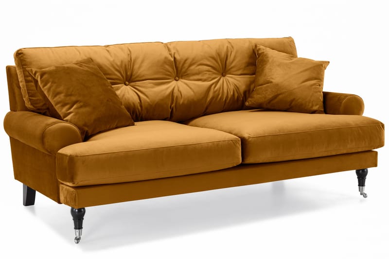 Andrew Soffgrupp 2+1 Sammet - Mörkgul - Products - Möbler - Soffa - Soffgrupp - Howard soffgrupp