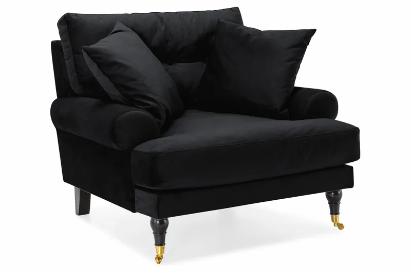 Andrew Soffgrupp 2+1 Sammet - Svart - Products - Möbler - Soffa - Soffgrupp - Howard soffgrupp
