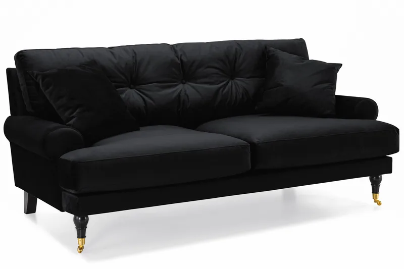 Andrew Soffgrupp 2+1 Sammet - Svart - Products - Möbler - Soffa - Soffgrupp - Howard soffgrupp