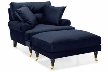 Andrew Soffgrupp 3+1 Sammet - Blå - Products - Möbler - Soffa - Soffgrupp - Howard soffgrupp
