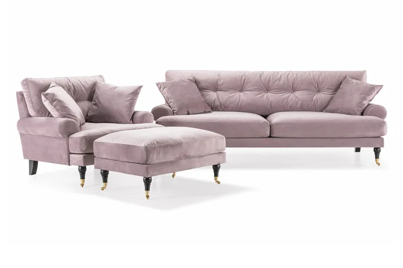 Andrew Soffgrupp 3+1 Sammet - Lila - Products - Möbler - Soffa - Soffgrupp - Howard soffgrupp
