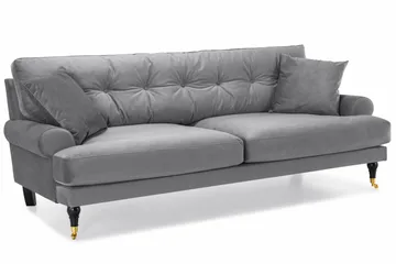 Andrew Soffgrupp 3+1 Sammet - Ljusgrå - Products - Möbler - Soffa - Soffgrupp - Howard soffgrupp