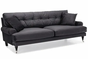 Andrew Soffgrupp 3+1 Sammet - Mörkgrå - Products - Möbler - Soffa - Soffgrupp - Howard soffgrupp