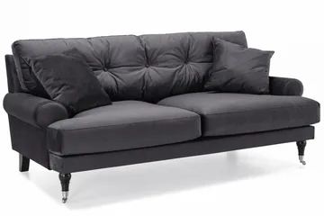 Andrew Soffgrupp 3+1 Sammet - Mörkgrå - Products - Möbler - Soffa - Soffgrupp - Howard soffgrupp