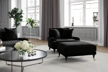Andrew Soffgrupp 3+1 Sammet - Svart - Products - Möbler - Soffa - Soffgrupp - Howard soffgrupp