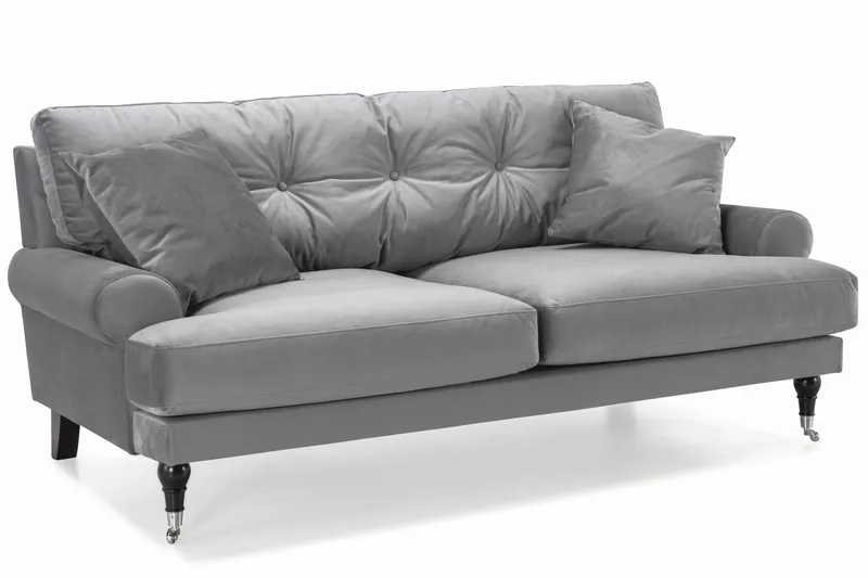 Andrew Soffgrupp 3+2+1 Sammet - Ljusgrå - Products - Möbler - Soffa - Soffgrupp - Howard soffgrupp