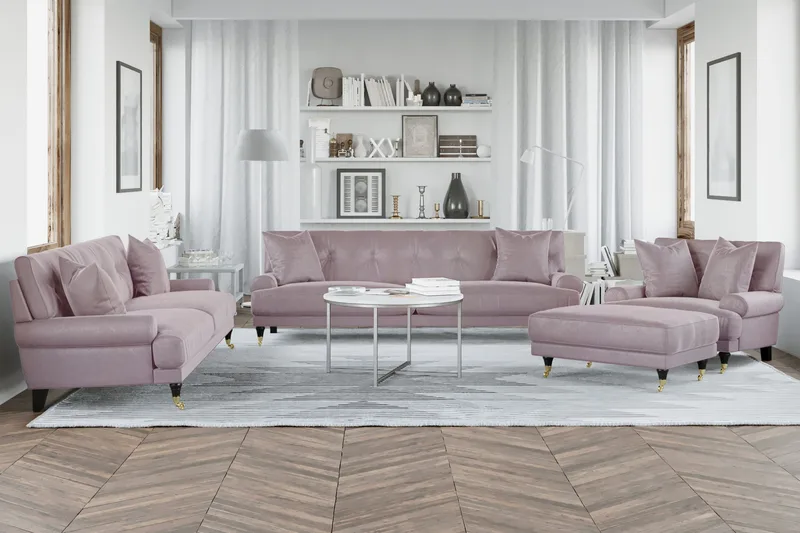 Andrew Soffgrupp 3+2 Sammet - Lila - Products - Möbler - Soffa - Soffgrupp - Howard soffgrupp