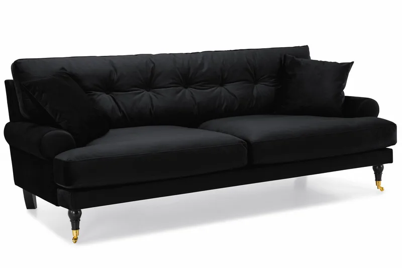 Andrew Soffgrupp 3+2 Sammet - Svart - Products - Möbler - Soffa - Soffgrupp - Howard soffgrupp