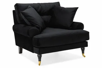 Andrew Soffgrupp 3+2 Sammet - Svart - Products - Möbler - Soffa - Soffgrupp - Howard soffgrupp