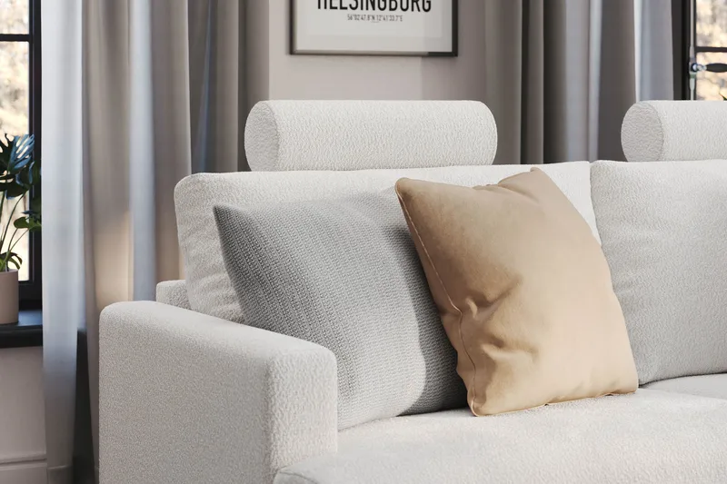 Menard Compact Nackkudde Soffa 51 cm - Vit - Products - Möbler - Soffa - Sofftillbehör - Nackstöd soffa