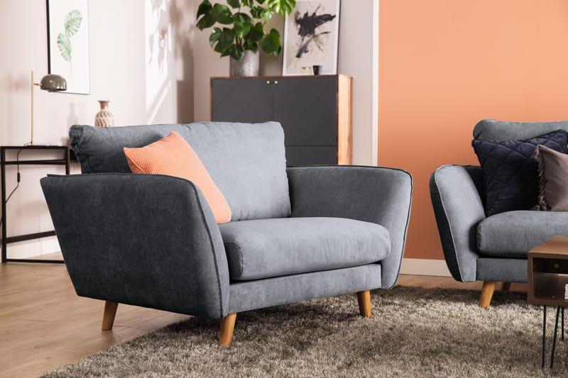 Trend Lyx 2-sits Soffa - Mörkgrå/Svart - Products - Möbler - Soffa - 2 sits soffa