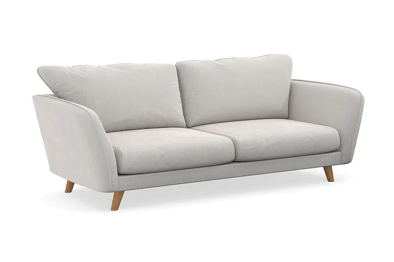 Trend Lyx 3-sits Sammetssoffa - Krämvit - Products - Möbler - Soffa - 3 sits soffa
