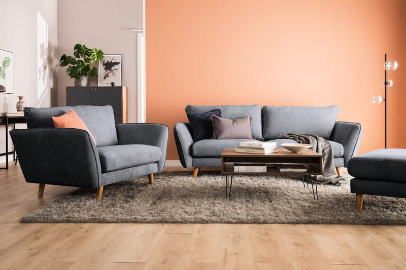 Trend Lyx 3-sits Tygsoffa - Mörkgrå - Products - Möbler - Soffa - 3 sits soffa