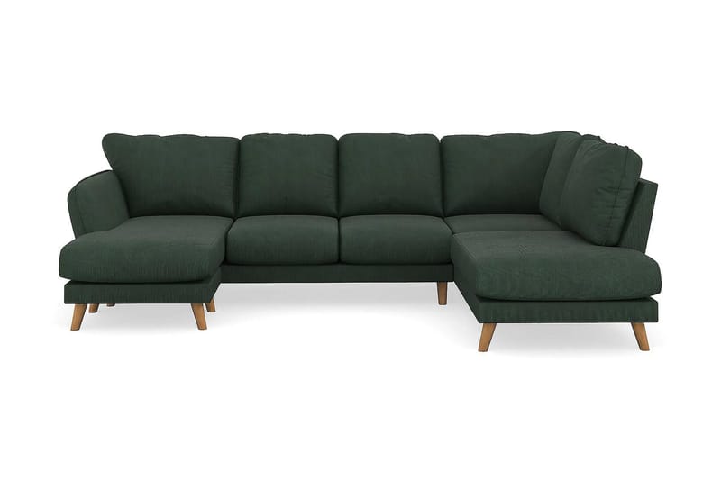 Trend Lyx 4-sits Högervänd U-formad Soffa med Divan och Schäslong i Manchester - Mörkgrön - Products - Möbler - Soffa - U-soffa