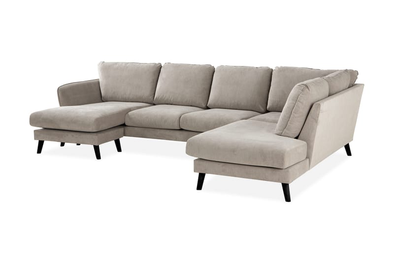 Trend Lyx 4-sits Högervänd U-formad Soffa med Divan och Schäslong i Tyg - Beige - Products - Möbler - Soffa - U-soffa