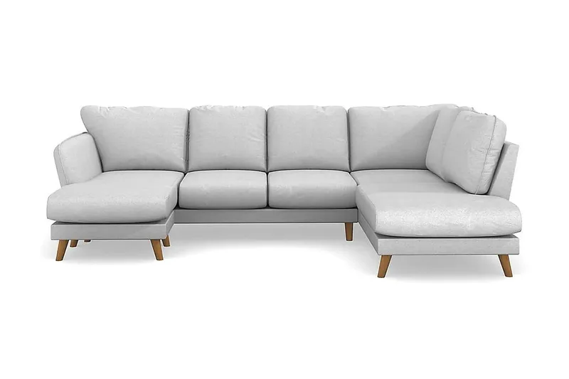 Trend Lyx 4-sits Högervänd U-formad Soffa med Divan och Schäslong i Tyg - Ljusgrå - Products - Möbler - Soffa - U-soffa