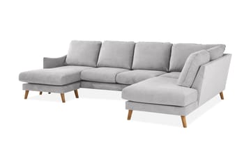 Trend Lyx 4-sits Högervänd U-formad Soffa med Divan och Schäslong i Tyg - Ljusgrå - Products - Möbler - Soffa - U-soffa