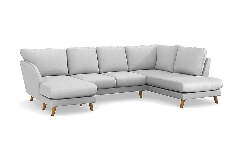 Trend Lyx 4-sits Högervänd U-formad Soffa med Divan och Schäslong i Tyg - Ljusgrå - Products - Möbler - Soffa - U-soffa
