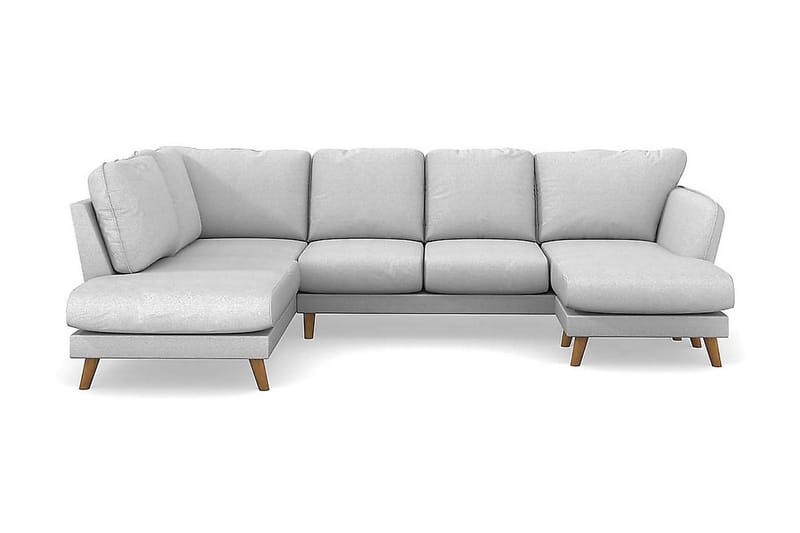 Trend Lyx 4-sits Vänstervänd U-formad Soffa med Divan och Schäslong i Tyg - Ljusgrå - Products - Möbler - Soffa - U-soffa