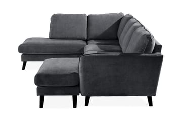 Trend Lyx 4-sits Vänstervänd U-formad Soffa med Divan och Schäslong i Tyg - Mörkgrå - Products - Möbler - Soffa - U-soffa