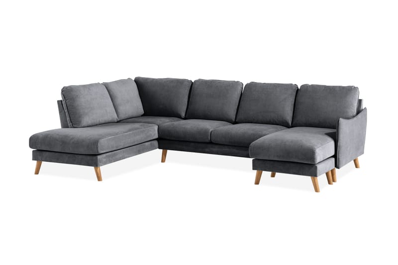 Trend Lyx U-soffa med Divan Höger - Mörkgrå/Ek - Products - Möbler - Soffa - U-soffa