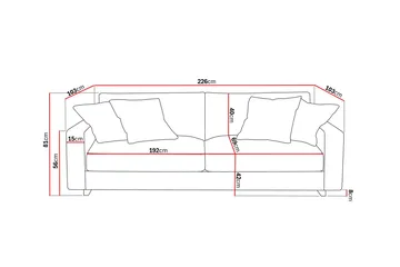 Valencia Extra Djup 3-sits Soffa i Chenille - Rostbrun - Products - Möbler - Soffa - 3 sits soffa