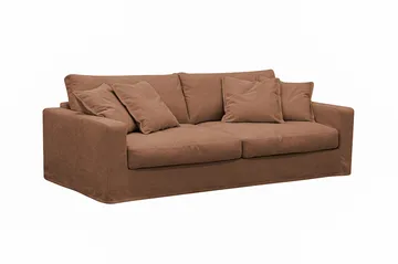 Valencia Extra Djup 3-sits Soffa med avtagbar och tvättbar klädsel - Rostbrun - Products - Möbler - Soffa - 3 sits soffa