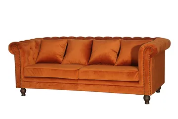 Velvet Sammetssoffa 3-sits - Orange - Products - Möbler - Soffa - 3 sits soffa