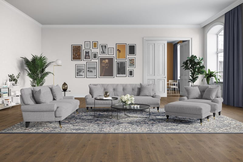Andrew Loveseat - Ljusgrå/Krom - Products - Möbler - Fåtölj & stolar - Fåtölj