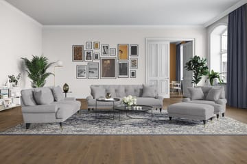 Andrew Loveseat - Ljusgrå/Mässing - Products - Möbler - Fåtölj & stolar - Fåtölj