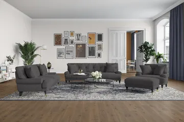 Andrew Loveseat - Mörkgrå/Krom - Products - Möbler - Fåtölj & stolar - Fåtölj