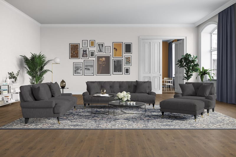 Andrew Loveseat - Mörkgrå/Mässing - Products - Möbler - Fåtölj & stolar - Fåtölj