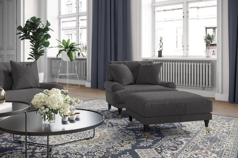 Andrew Loveseat - Mörkgrå/Mässing - Products - Möbler - Fåtölj & stolar - Fåtölj