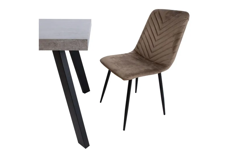 Brie Stol Beige Sammet - Products - Möbler - Fåtölj & stolar - Matstol & köksstol