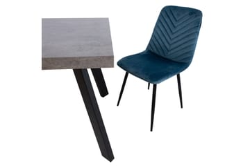 Brie Stol Blå Sammet - Products - Möbler - Fåtölj & stolar - Matstol & köksstol