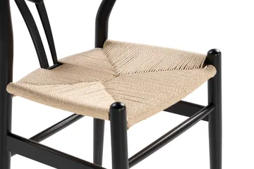 Dastoori Matstol med Armstöd - Svart / Natur / Beige - Products - Möbler - Fåtölj & stolar - Matstol & köksstol