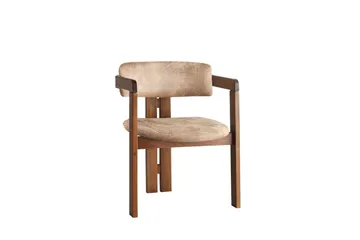 Dellon Karmstol - Valnöt/Beige - Products - Möbler - Fåtölj & stolar - Karmstol