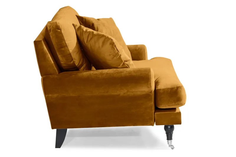 Andrew Loveseat Sammet - Amber/Krom - Products - Möbler - Fåtölj & stolar - Fåtölj - Sammetsfåtölj