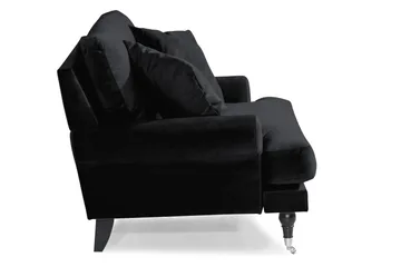 Andrew Loveseat Sammet - Svart/Krom - Products - Möbler - Fåtölj & stolar - Fåtölj - Sammetsfåtölj