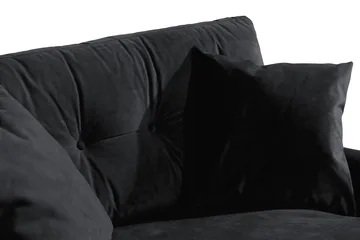 Andrew Loveseat Sammet - Svart/Krom - Products - Möbler - Fåtölj & stolar - Fåtölj - Sammetsfåtölj