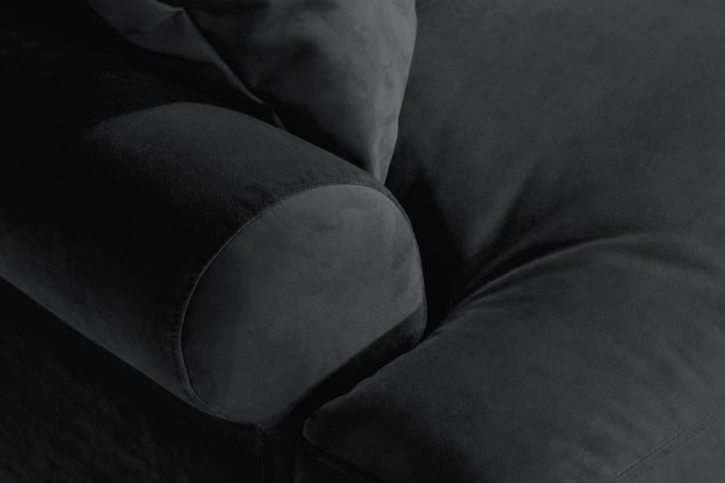 Andrew Loveseat Sammet - Svart/Krom - Products - Möbler - Fåtölj & stolar - Fåtölj - Sammetsfåtölj