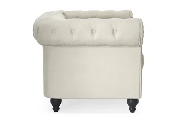 Chesterfield Lyx Stor skön djup sammetsfåtölj - Fåtölj till vardagsrum - Beige Sammet - Products - Möbler - Fåtölj & stolar - Fåtölj - Chesterfield fåtölj