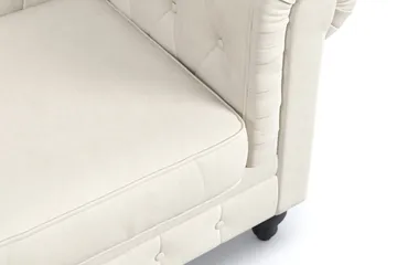 Chesterfield Lyx Stor skön djup sammetsfåtölj - Fåtölj till vardagsrum - Beige Sammet - Products - Möbler - Fåtölj & stolar - Fåtölj - Chesterfield fåtölj