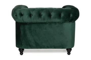 Chesterfield Lyx Stor skön djup sammetsfåtölj - Fåtölj till vardagsrum - Mörkgrön Sammet - Products - Möbler - Fåtölj & stolar - Fåtölj - Chesterfield fåtölj