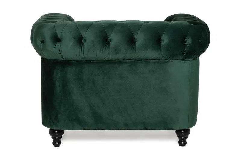 Chesterfield Lyx Stor skön djup sammetsfåtölj - Fåtölj till vardagsrum - Mörkgrön Sammet - Products - Möbler - Fåtölj & stolar - Fåtölj - Chesterfield fåtölj